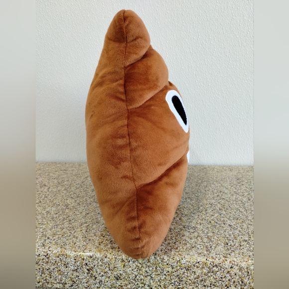 Smiling Pile of Poo Emoji Pillow Throw Accent Brown Stuffed Animal Kids Teen - Picture 5 of 10
